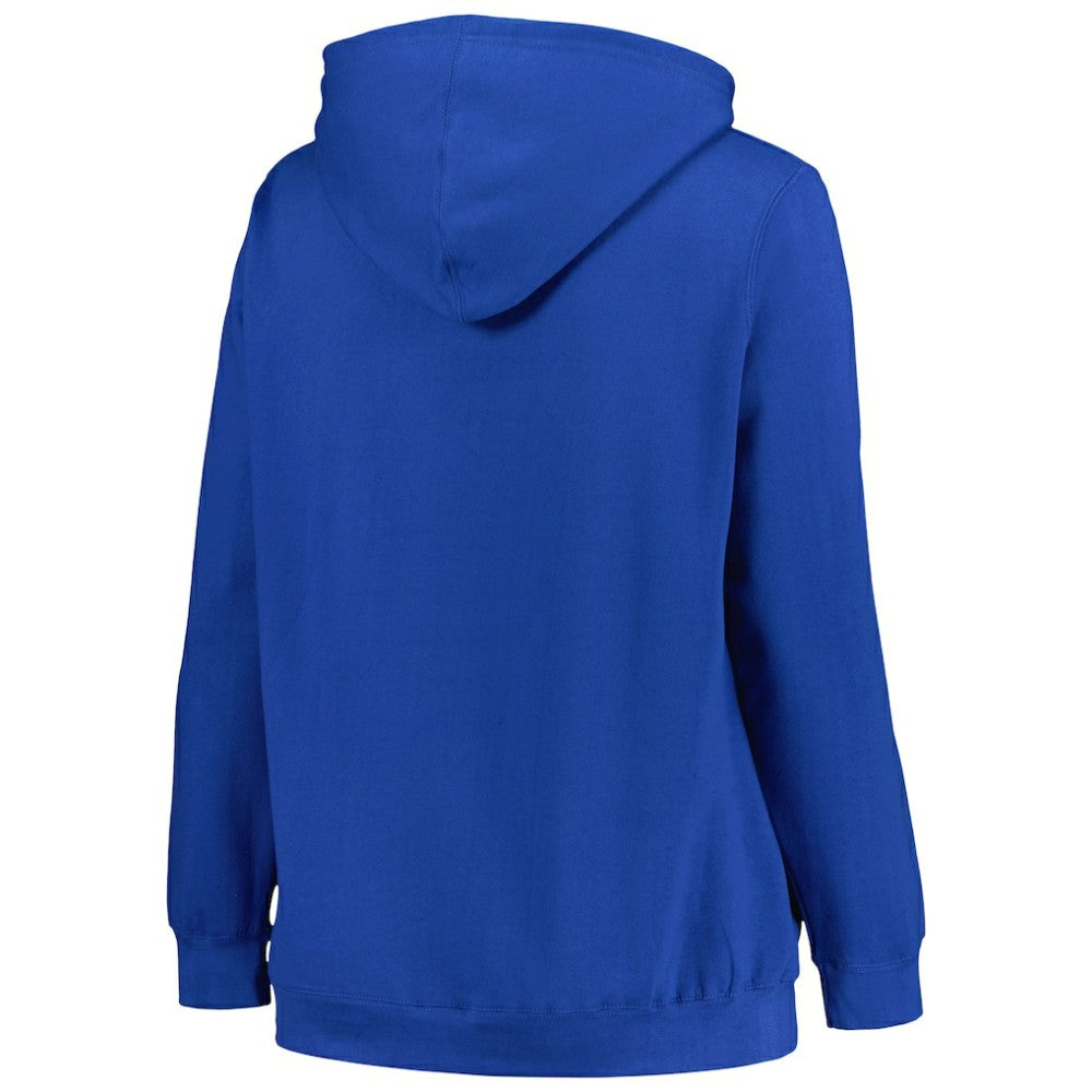 NHL Tampa Bay Lightning Profile Women's Plus Size Arch Over Logo Pullover Hoodie - Blue