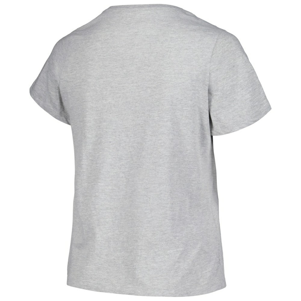 NHL Colorado Avalanche Profile Women's Plus Size Arch Over Logo T-Shirt - Heather Gray