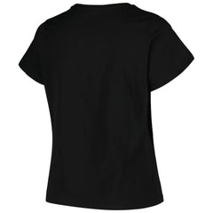 NHL Boston Bruins Profile Women's Plus Size Arch Over Logo T-Shirt - Black