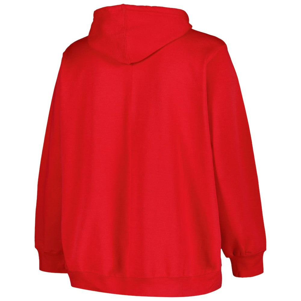 NHL Washington Capitals Profile Women's Plus Size Arch Over Logo Pullover Hoodie - Red