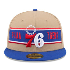 Philadelphia 76ers 2024 NBA Draft 59FIFTY Fitted Hat Tan/Royal