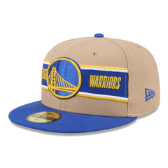 Golden State Warriors 2024 NBA Draft 59FIFTY Fitted Hat Tan/Royal