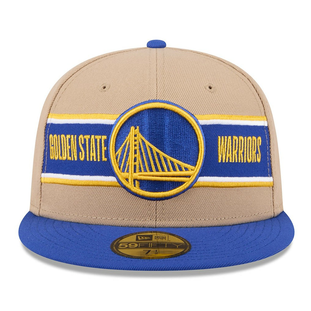 Golden State Warriors 2024 NBA Draft 59FIFTY Fitted Hat Tan/Royal