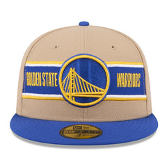 Golden State Warriors 2024 NBA Draft 59FIFTY Fitted Hat Tan/Royal