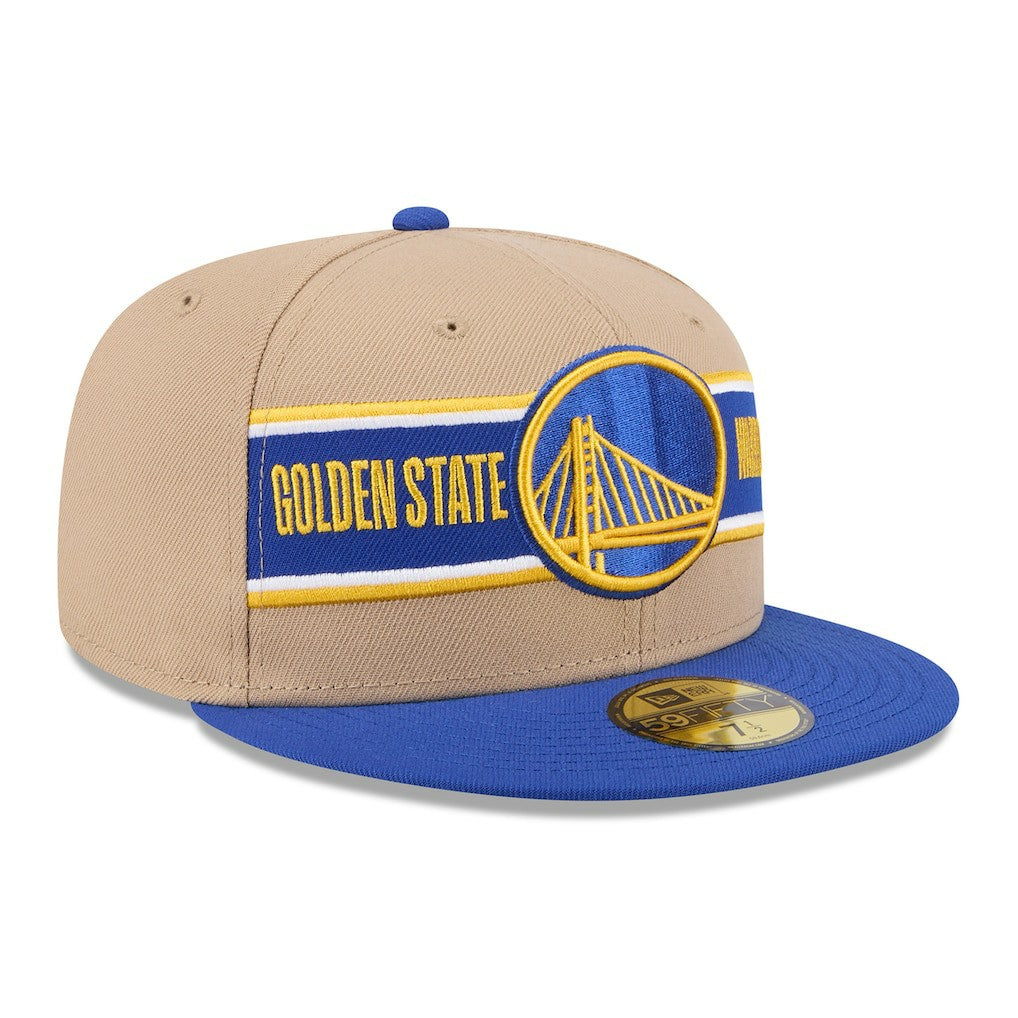 Golden State Warriors 2024 NBA Draft 59FIFTY Fitted Hat Tan/Royal