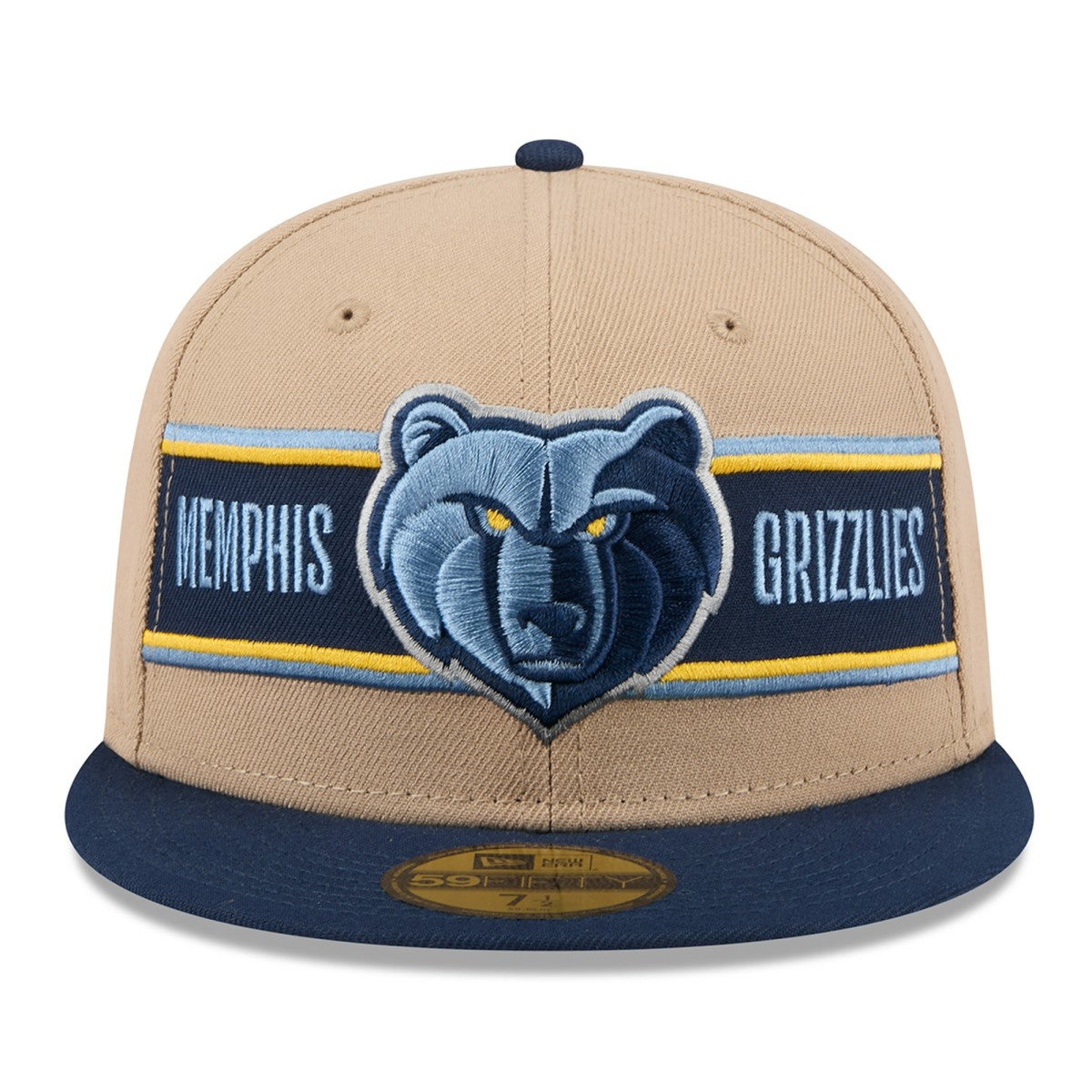 Memphis Grizzlies 2024 NBA Draft 59FIFTY Fitted Hat Tan/Navy
