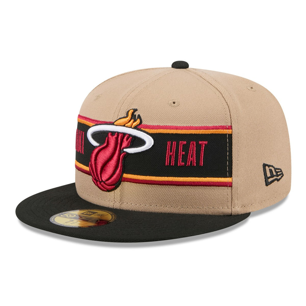 Miami Heat 2024 NBA Draft 59FIFTY Fitted Hat Tan/Black