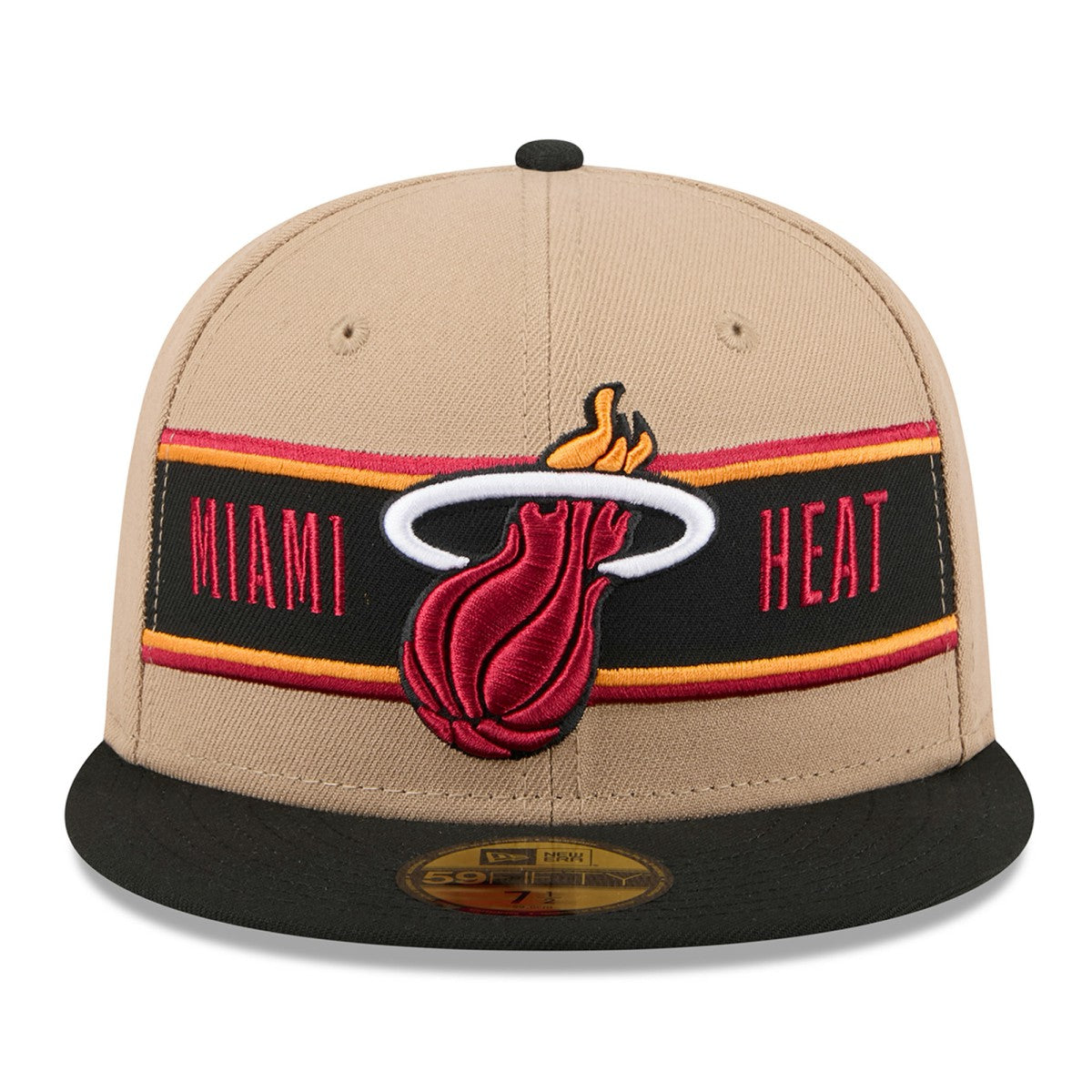 Miami Heat 2024 NBA Draft 59FIFTY Fitted Hat Tan/Black