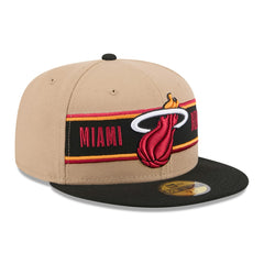 Miami Heat 2024 NBA Draft 59FIFTY Fitted Hat Tan/Black