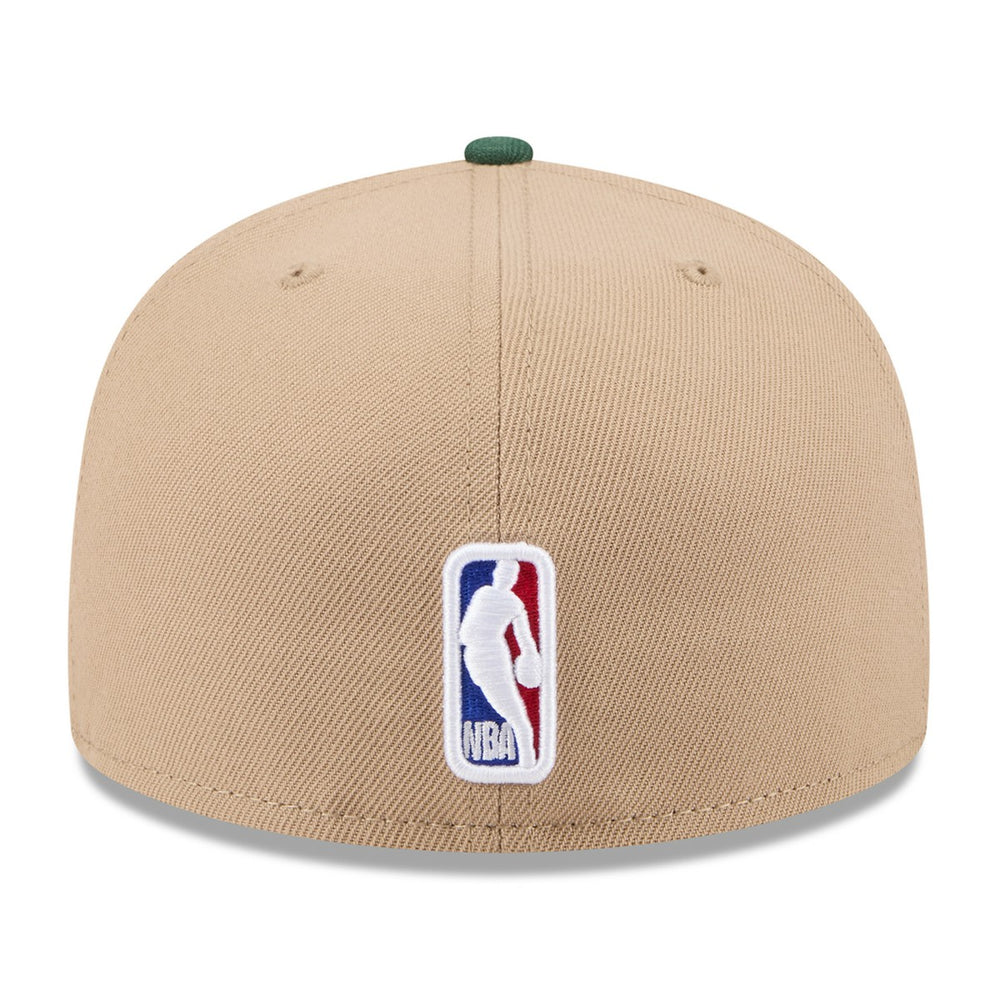 Milwaukee Bucks 2024 NBA Draft 59FIFTY Fitted Hat Tan/Hunter Green