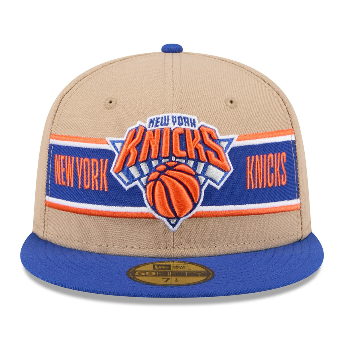 New York Knicks 2024 NBA Draft 59FIFTY Fitted Hat Tan/Blue