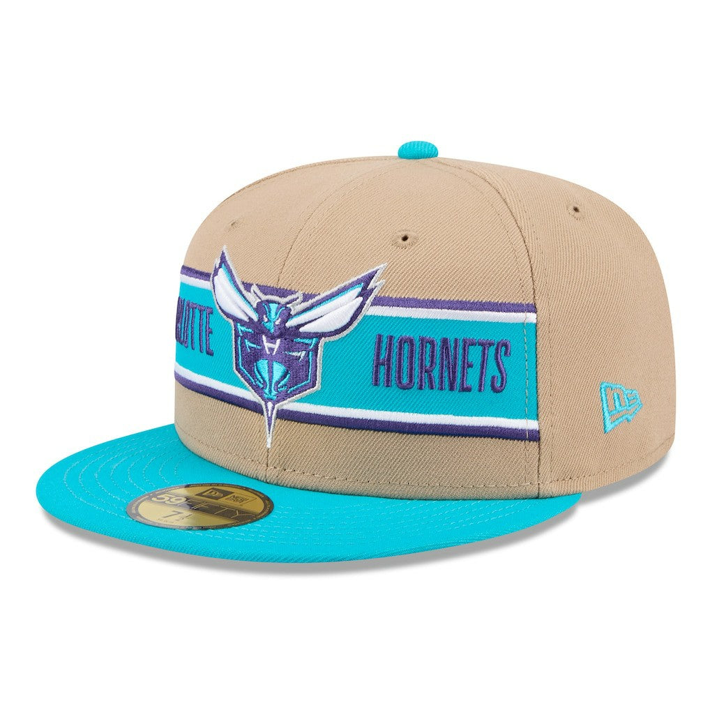 Charlotte Hornets 2024 NBA Draft 59FIFTY Fitted Hat Tan/Teal