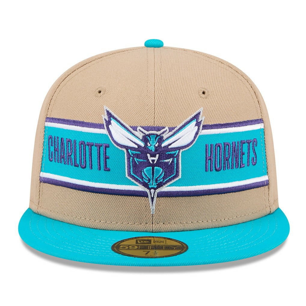 Charlotte Hornets 2024 NBA Draft 59FIFTY Fitted Hat Tan/Teal