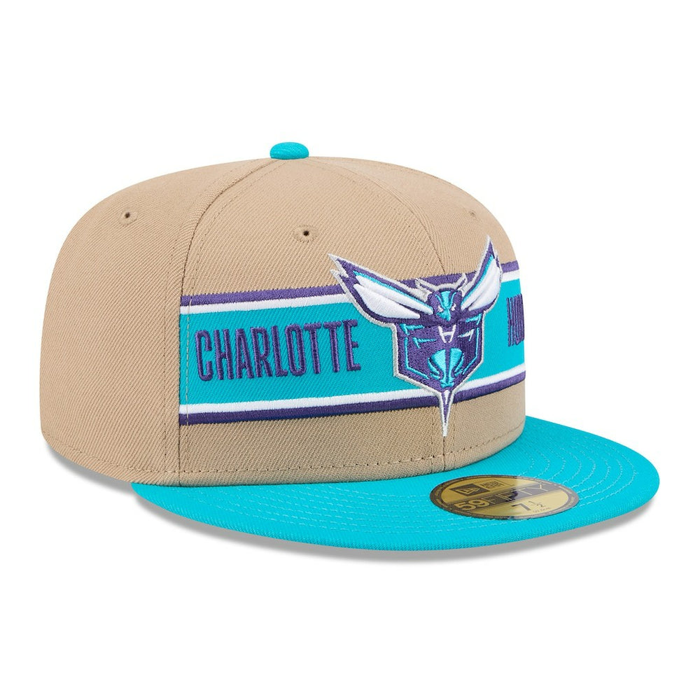 Charlotte Hornets 2024 NBA Draft 59FIFTY Fitted Hat Tan/Teal