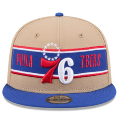 Philadelphia 76ers 2024 NBA Draft 9FIFTY Snapback Hat Tan/Royal