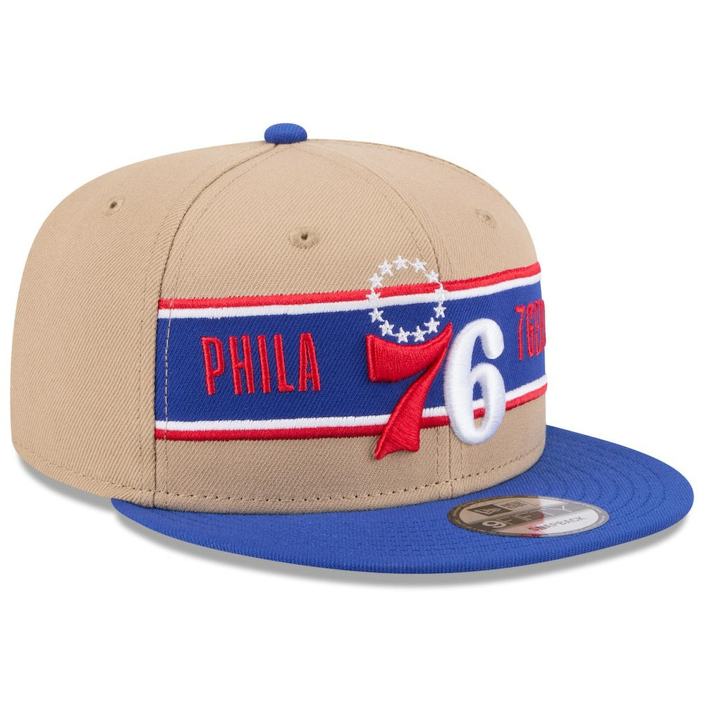 Philadelphia 76ers 2024 NBA Draft 9FIFTY Snapback Hat Tan/Royal