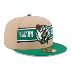 Boston Celtics 2024 NBA Draft 59FIFTY Fitted Hat Tan/Kelly Green
