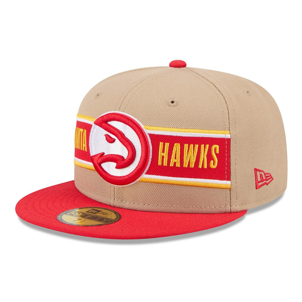 Atlanta Hawks 2024 NBA Draft 59FIFTY Fitted Hat Tan/Red