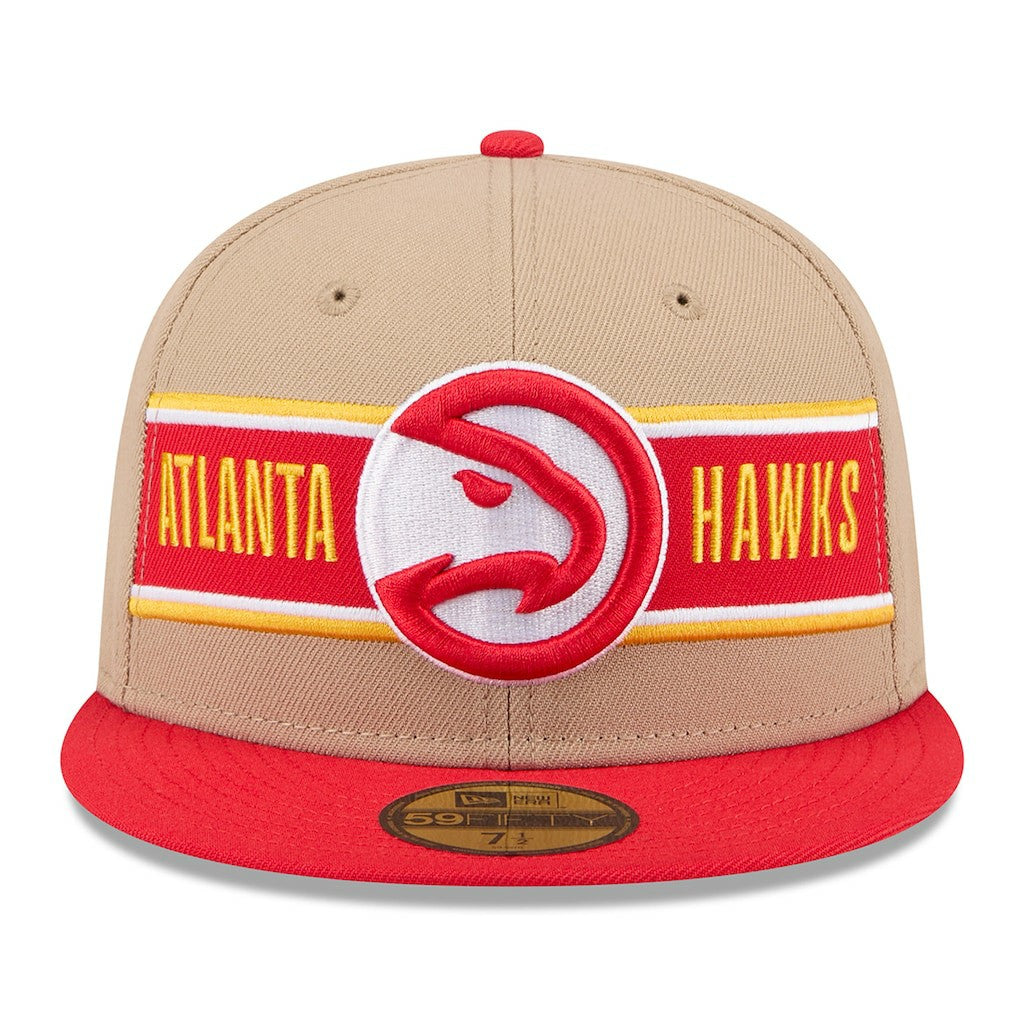 Atlanta Hawks 2024 NBA Draft 59FIFTY Fitted Hat Tan/Red
