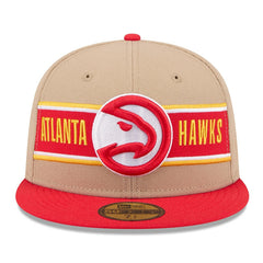 Atlanta Hawks 2024 NBA Draft 59FIFTY Fitted Hat Tan/Red