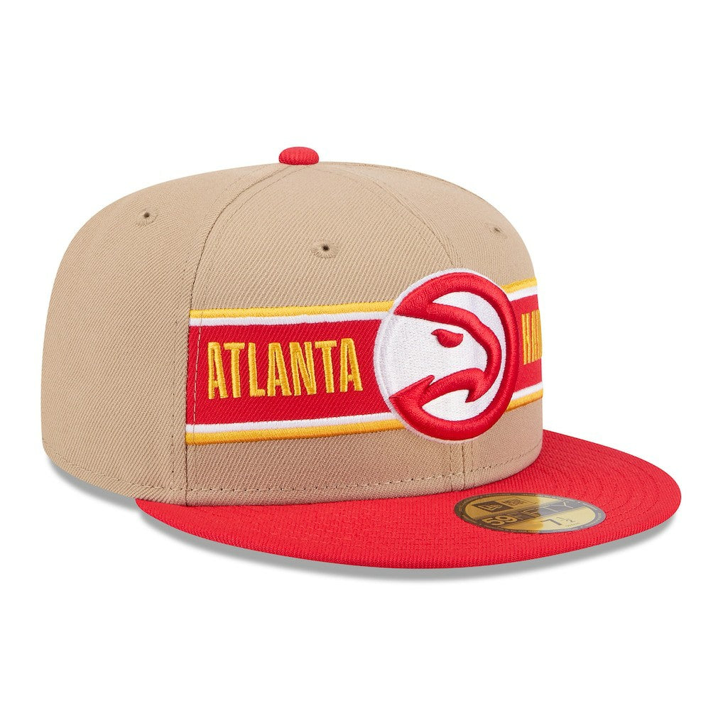 Atlanta Hawks 2024 NBA Draft 59FIFTY Fitted Hat Tan/Red