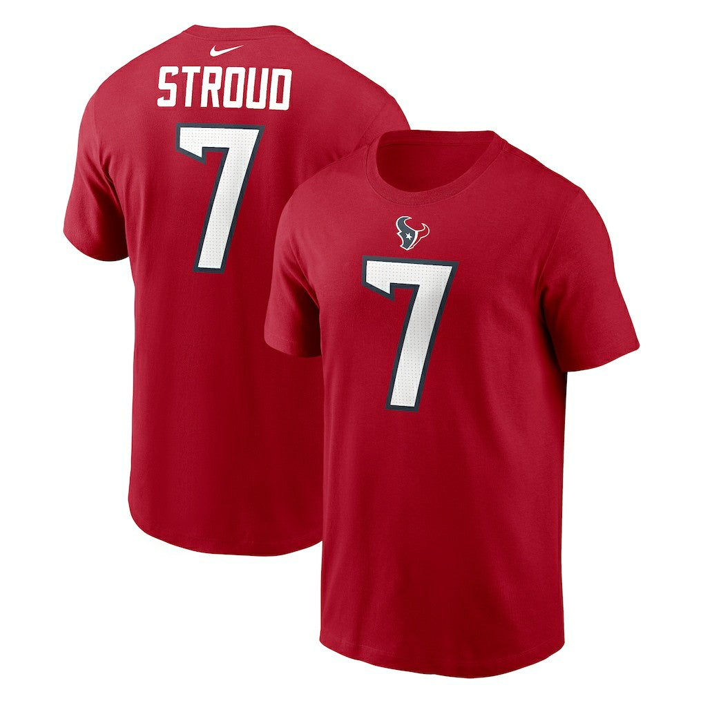C.J. Stroud Houston Texans Player Name & Number T-Shirt Red