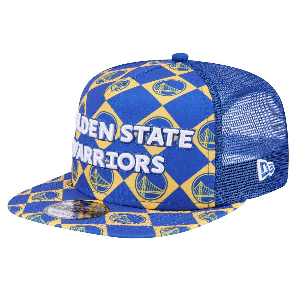 Golden State Warriors Seeing Diamonds A-Frame Trucker 9FIFTY Snapback Hat Royal