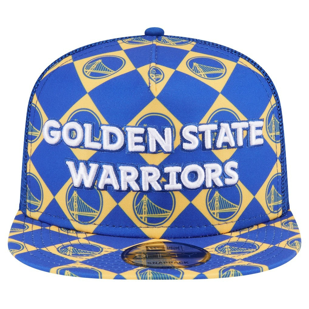 Golden State Warriors Seeing Diamonds A-Frame Trucker 9FIFTY Snapback Hat Royal