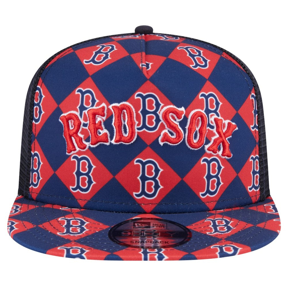 Boston Red Sox New Era Seeing Diamonds A-Frame Trucker 9FIFTY Snapback Hat - Navy Hats