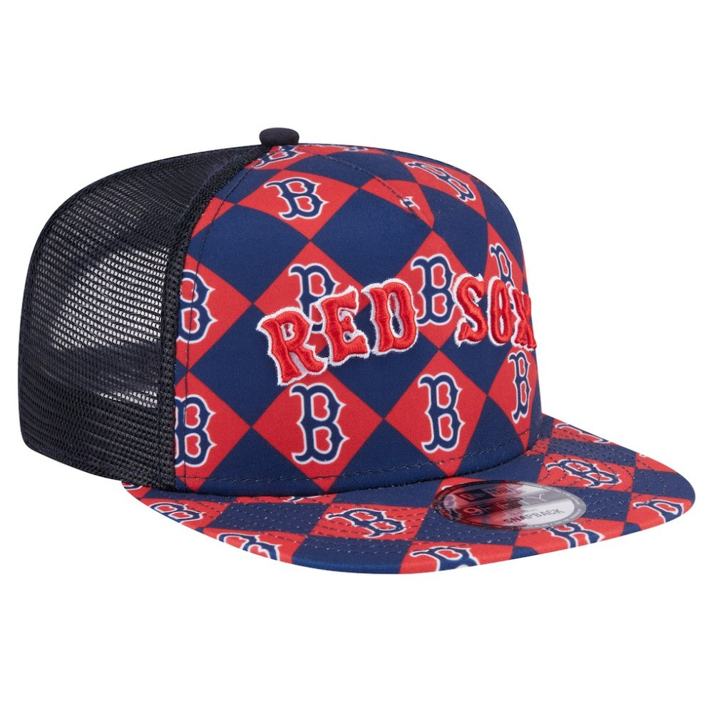 Boston Red Sox New Era Seeing Diamonds A-Frame Trucker 9FIFTY Snapback Hat - Navy Hats