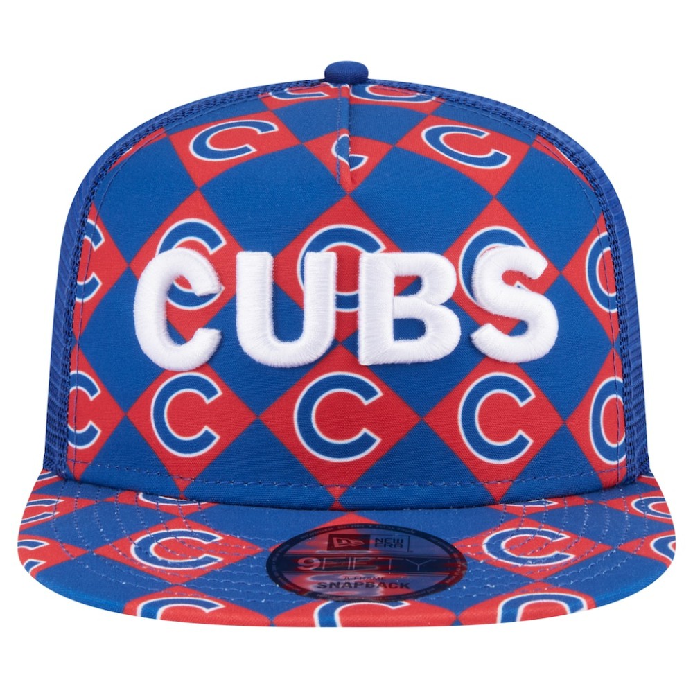 Chicago Cubs New Era Seeing Diamonds A-Frame Trucker 9FIFTY Snapback Hat - Royal Hats