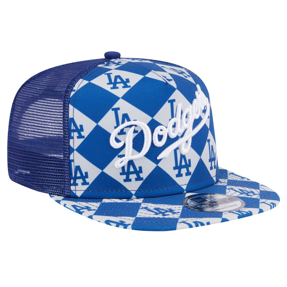 Los Angeles Dodgers New Era Seeing Diamonds A-Frame Trucker 9FIFTY Snapback Hat - Royal Hats