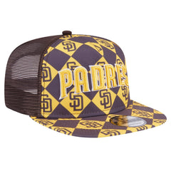 San Diego Padres New Era Seeing Diamonds A-Frame Trucker 9FIFTY Snapback Hat - Brown Hats