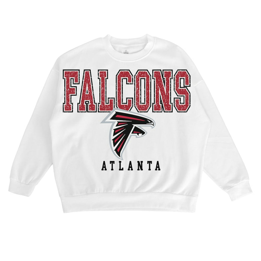 Atlanta Falcons Gameday Couture Women's Sunday Drives Oversized Crewneck Pullover Sweatshirt – White