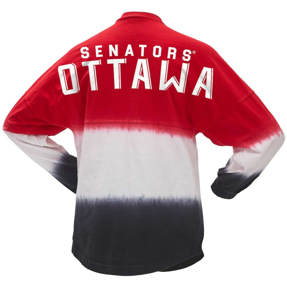 NHL Ottawa Senators Fanatics Women's Ombre Long Sleeve T-Shirt - Red/Black