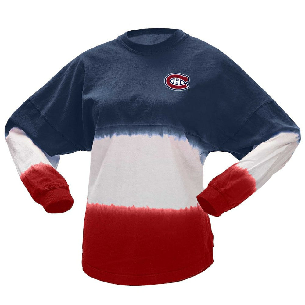 NHL Montreal Canadiens Fanatics Women's Ombre Long Sleeve T-Shirt - Navy/Red