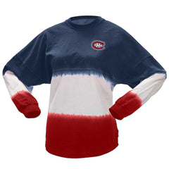 NHL Montreal Canadiens Fanatics Women's Ombre Long Sleeve T-Shirt - Navy/Red