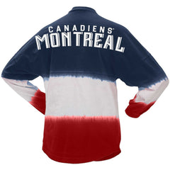 NHL Montreal Canadiens Fanatics Women's Ombre Long Sleeve T-Shirt - Navy/Red