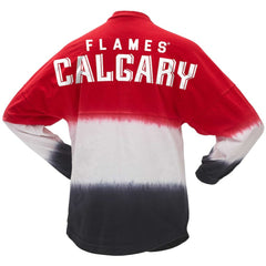 NHL Calgary Flames Fanatics Women's Ombre Long Sleeve T-Shirt - Red/Black
