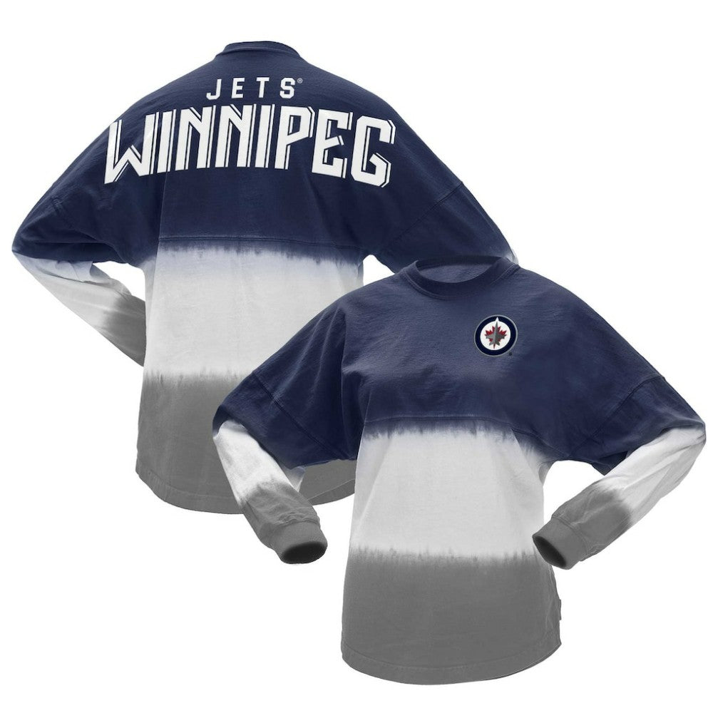 NHL Winnipeg Jets Fanatics Women's Ombre Long Sleeve T-Shirt - Blue/Gray
