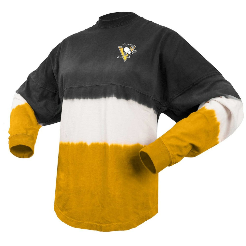 NHL Pittsburgh Penguins Fanatics Women's Ombre Long Sleeve T-Shirt - Black/Gold