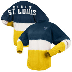 NHL St. Louis Blues Fanatics Women's Ombre Long Sleeve T-Shirt - Navy/Gold
