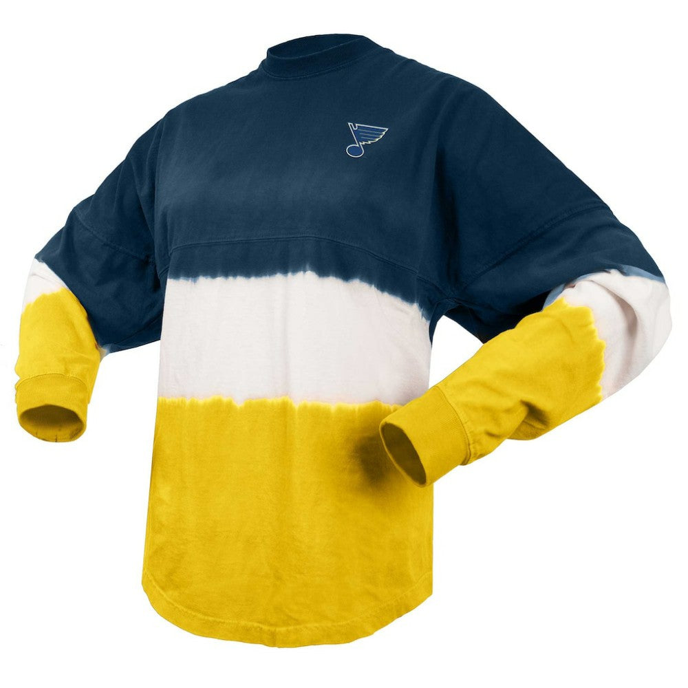 NHL St. Louis Blues Fanatics Women's Ombre Long Sleeve T-Shirt - Navy/Gold