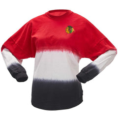 NHL Chicago Blackhawks Fanatics Women's Ombre Long Sleeve T-Shirt - Red/Black