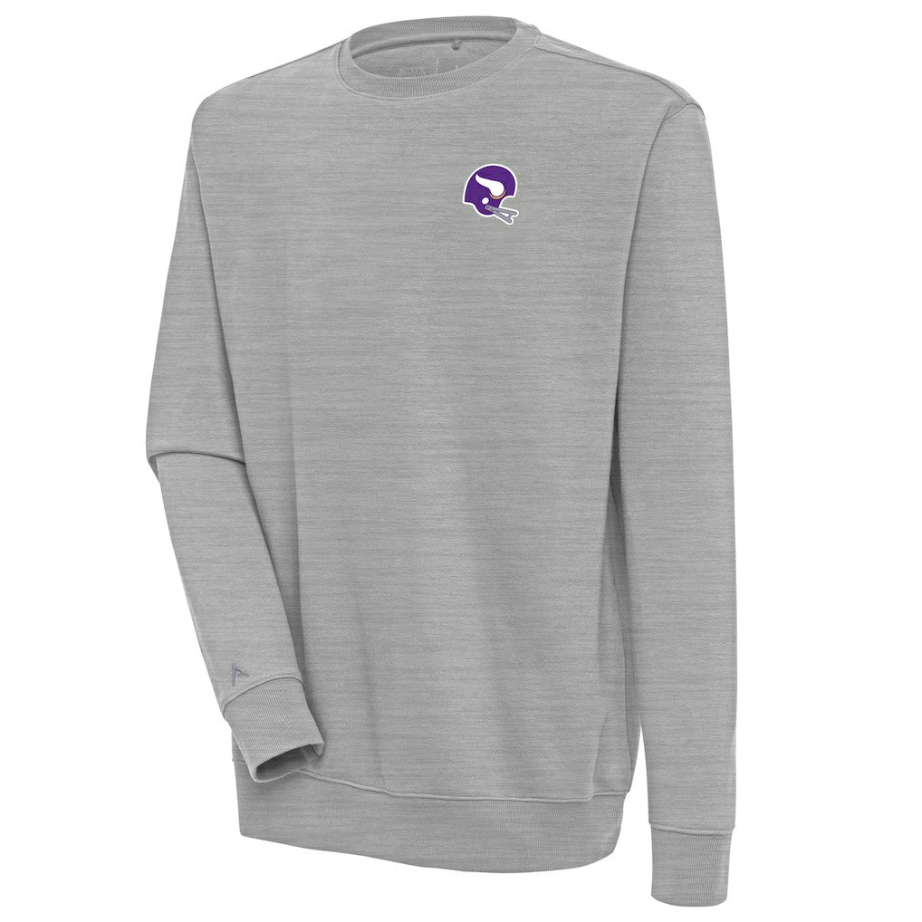 Minnesota Vikings Antigua Victory Crewneck Pullover Sweatshirt Heather Gray
