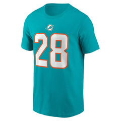 De’Von Achane Miami Dolphins Player Name & Number T-Shirt Aqua