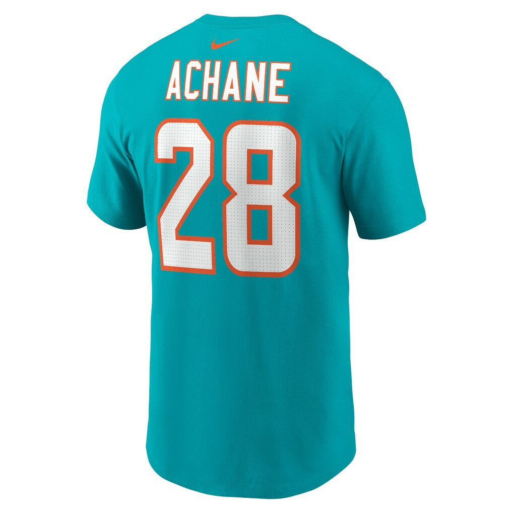 De’Von Achane Miami Dolphins Player Name & Number T-Shirt Aqua