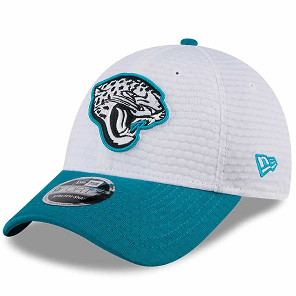 Jacksonville Jaguars New Era 2024 NFL Training Camp 9FORTY Adjustable Hat White/Teal