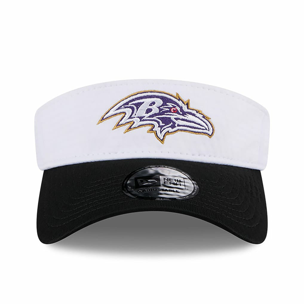 Baltimore Ravens New Era 2024 NFL Training Camp Adjustable Visor White/Black