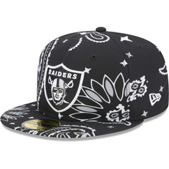 Las Vegas Raiders New Era Paisley 59FIFTY Fitted Hat Black
